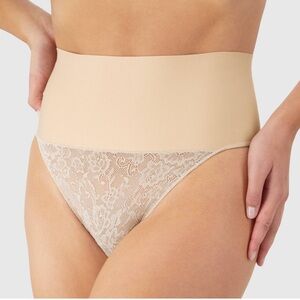 Maidenform Self Expressions Lace Thong - Beige